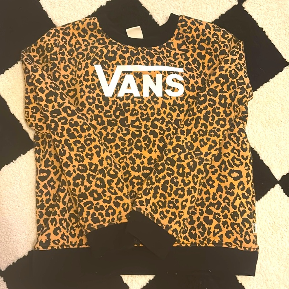 Girls Vans Leopard Crew Sweatshirt Leopard